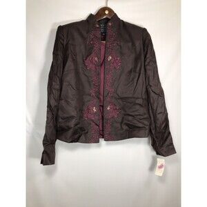 DUE PER DUE Womens Jacket Size 12 100% Silk With Size 8 Silk Tank Top